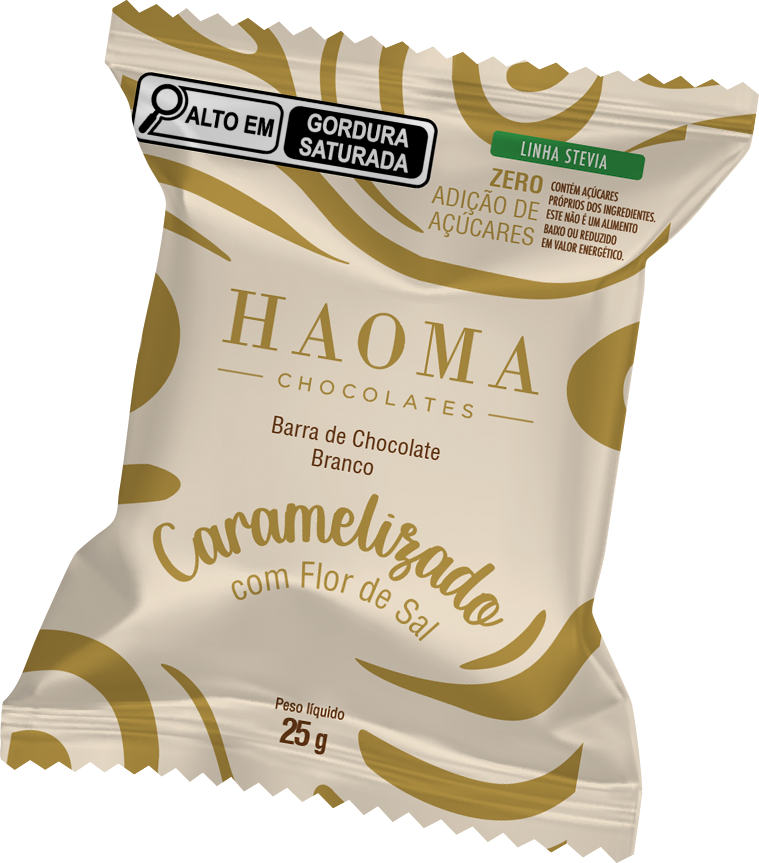 CHOCOLATE BRANCO CARAMELIZADO 25G HAOMA