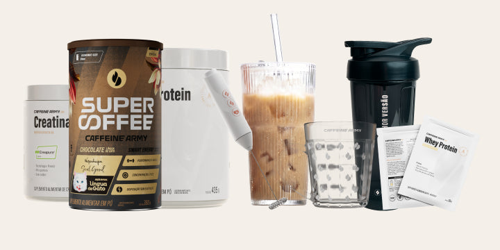 Whey Protein, Creatina e SuperCoffee