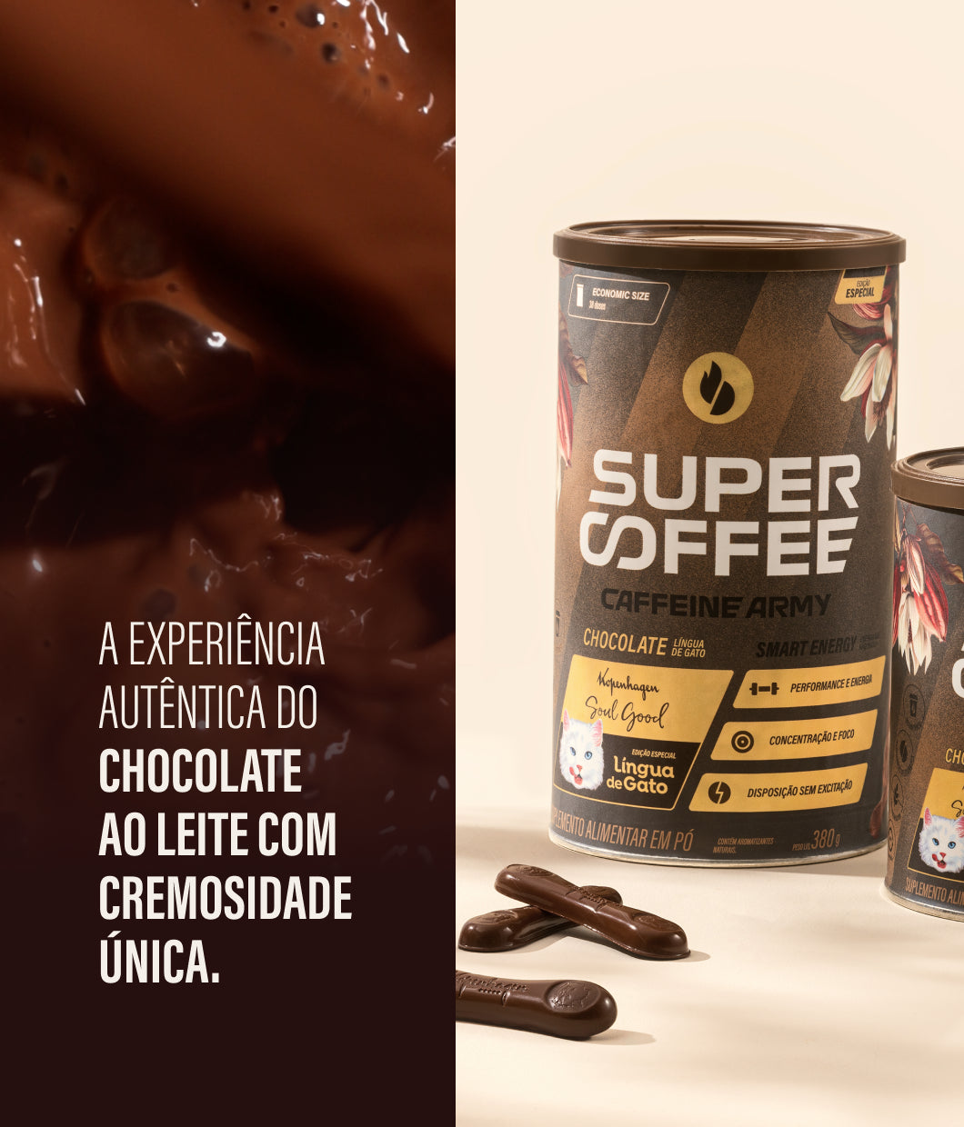SuperCoffee Chocolate Língua de Gato 380g