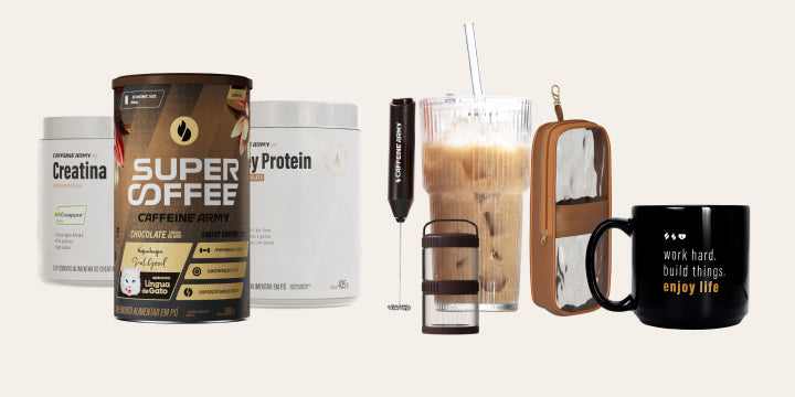 Whey Protein, Creatina e SuperCoffee