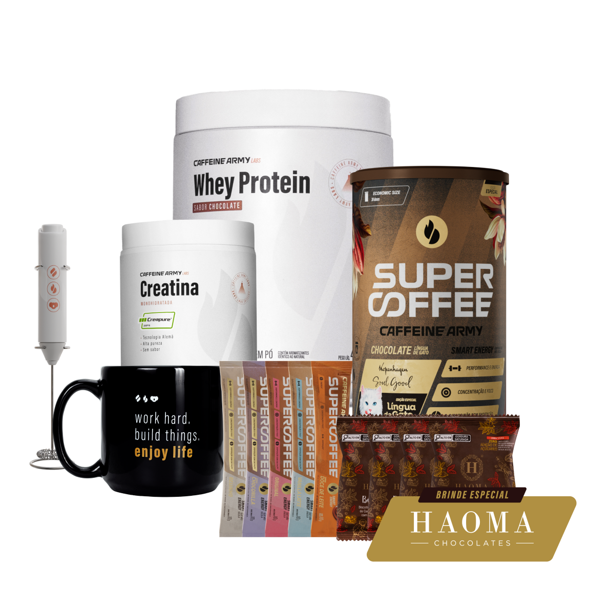 Whey Protein, Creatina e SuperCoffee