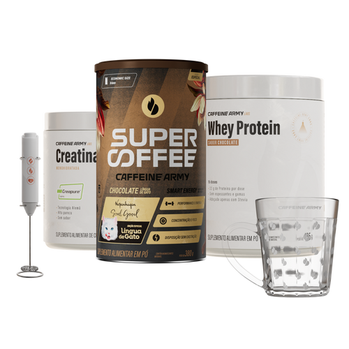 Whey Protein, Creatina e SuperCoffee